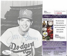 JIM BREWER DODGERS D. 1987 SIGNED AUTO 4X6 ORIGINAL PHOTO POST CARD JSA V44646