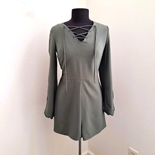 Xhilaration Women Rompers Long Sleeve Olive Green Color Size M Great Condition