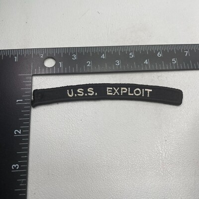 US Navy MINESWEEPER SHIP USS EXPLOIT Tab Patch (Rocker, UIM) 28N