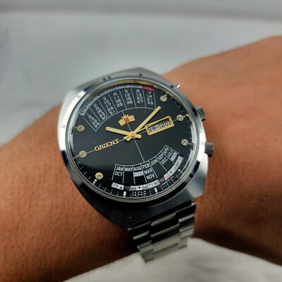 VINTAGE ORIENT COLLEGE MULTI YEAR CALENDAR AUTOMATIC BLACK