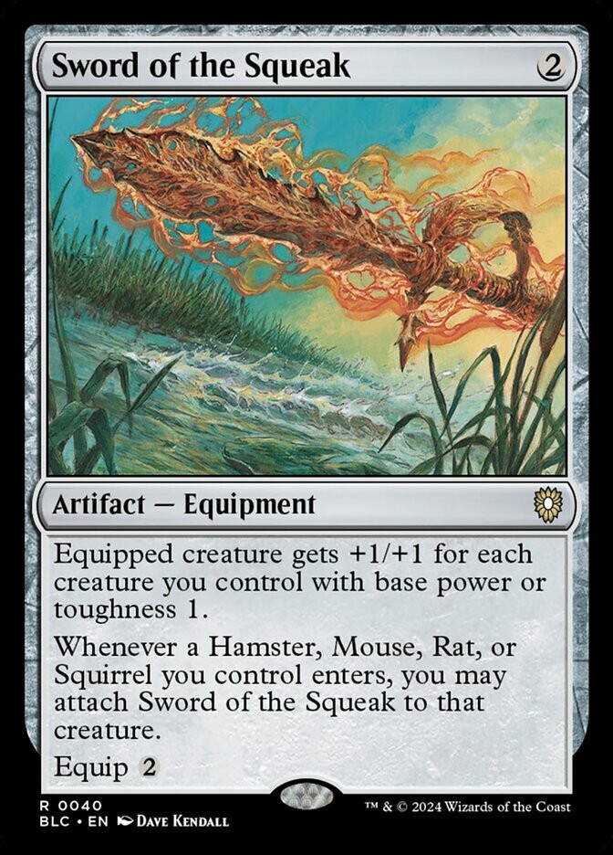 Sword of the Squeak 0040 Non Foil Rare Bloomburrow Commander MTG Near Mint