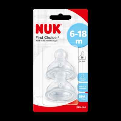 Nuk Trinksauger First Choice+ Silikon, Gr. M (Milch), 6-18 Monate, 2 Stk