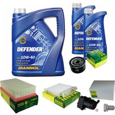 Pacchetto ispezione Mann 7 L Mannol Defender 10W-40 per Renault Modus/Grand 1.5