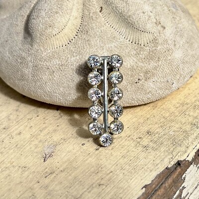 Very vintage silver tone shoe clips Vintage Art Deco Rhinestone Silver Tone Shoe Clips - Etsy main image 2