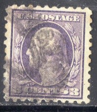 ETATS-UNIS ! Timbre ancien depuis 1908 n°169a papier azuré