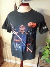 Vintage Star Wars Episode 1 Darth Maul T-Shirt W/Patch Sz M - MINT