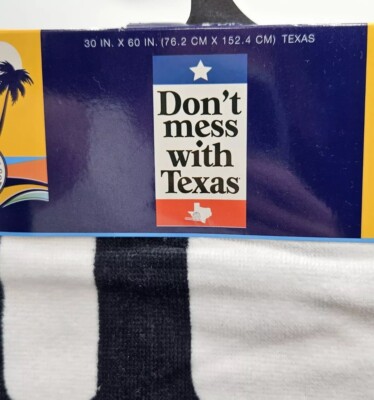 Brand New With Tag Don't Mess With Texas Printed Beach Pool Towel 30'' × 60''