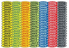 Car Dealer Oval Model Year Stickers, Windshield Stickers for Car Lot