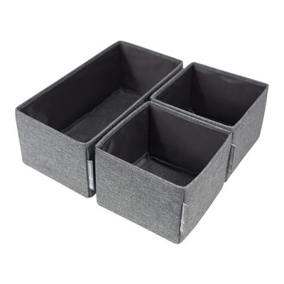 BIGSO BOX OF SWEDEN 3er-Set Aufbewahrungsboxen Schubladen Organizer grau