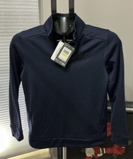 NWT-Under Armour Boys UA Armour Fleece 1/4 Zip Pullover Navy Youth MEDIUM