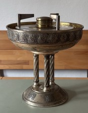 Antiker Jugendstil Messing Tafel Aufsatz Obst Schale Säule Blumen Floral