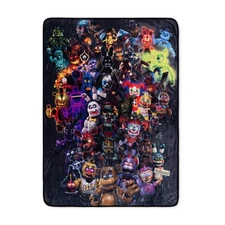 Five Nights At Freddy's Character Collage Fleece Throw Blanket | 45 x 60 Inches