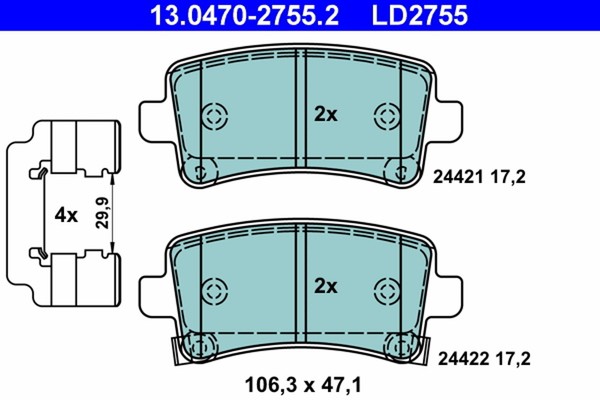 Bremsbelagsatz Scheibenbremse ATE Ceramic 13.0470-2755.2 FüR Opel Insignia Saab-image