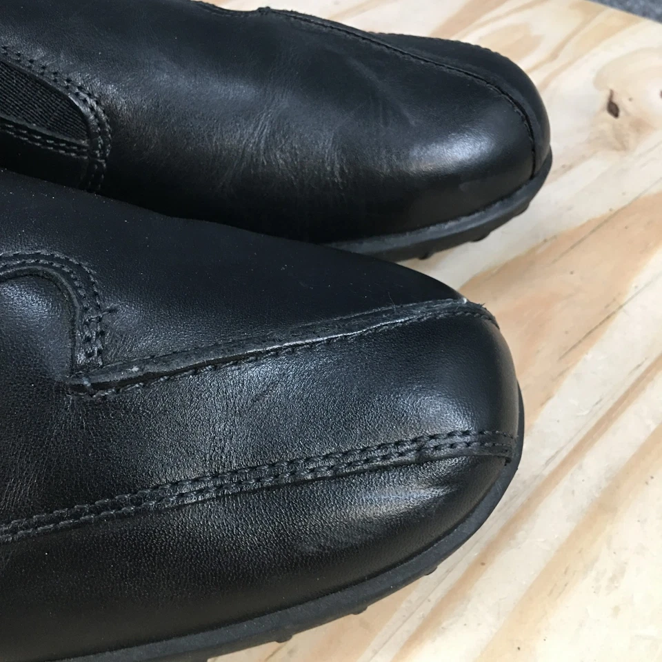 Zapatos para caminar con cunas para mujer 10 W Cassie mocasines sin cordones planos de cuero negro Foto 4 de 4