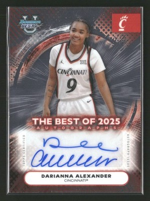 25-26 BM U Best #BADX Darianna Alexander Best of 2025 Cincinnati Basketball Card