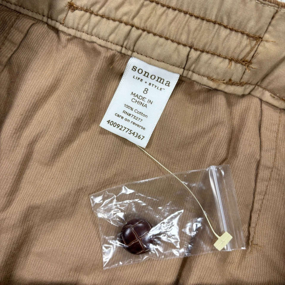 Новый с Ярлыками Sonoma женщин 8 коричневый кнопка спереди вельвет мини юбка осень опрятный - Изображение 3 из 4