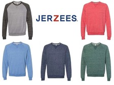 Jerzees Men's Snow Heather Sweatshirt French Terry Raqlan Pullover Sweater SM-2X