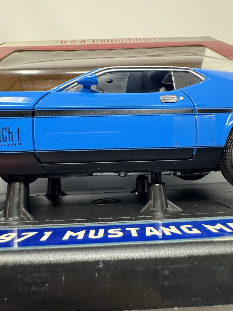 1/18 Sunstar 1971 Ford Mustang Mach 1 RARE Blue 351 RAM Air