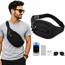 Water Resistant Large Bum Bag Travel Waist Fanny Pack Money Hiking Bumbag Belt