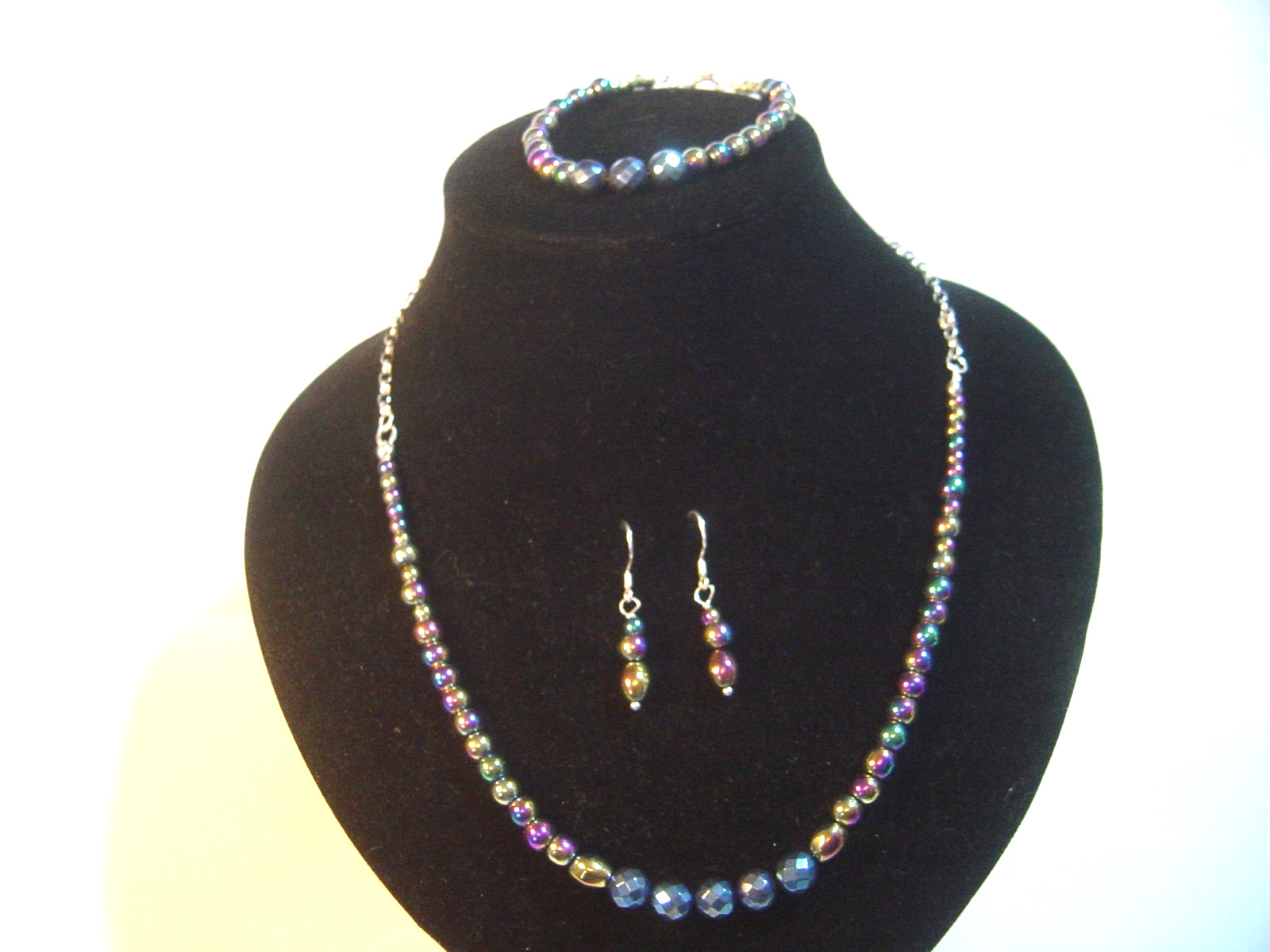 Solid Silver unique Set-Necklace, Bracelet &Earri… - image 1