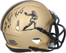 Mike Rozier Nebraska Huskers Signed Gold Heisman Riddell Mini Helmet w/Insc