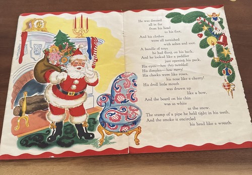 Vintage Night Before Christmas Book Santa Claus Whitman 1947 Miloche & Kane Art - Picture 7 of 10