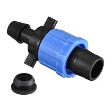 20X Drip Irrigation Tubing Coupling Barbed Locking Fitting with Washer Blue