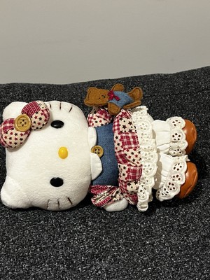 Rare - Vintage - Retro Sanrio 2001 Hello Kitty In Dress Hugging Bear