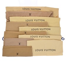 LOUIS VUITTON Logo 10 Set Dust Bag Drawstring Canvas Cotton Beige Brown 09KP231