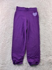 Circo Pants Girls Small 6 6X Purple Heart Embellished Sweatpants Lounge Joggers