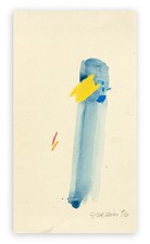 ODDINO GUARNIERI Opera Tecnica Mista Su Cartoncino 36x20 Anno 1996 Autentica