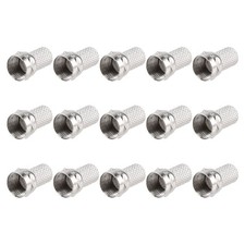 15 Pcs RG6 F-Type -On Coax Coaxial Cable  Connector Male for CCTV Camera C6J3