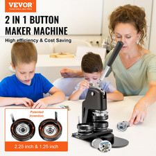 Button Maker Machine, Multiple Sizes 1.25 2.25 Inch Badge Punch Press Kit, Chil