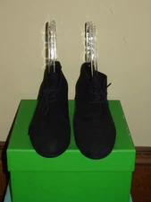 Women's Arche Black Nubuck Leather Ankle Tie Booties Boots  41 / 10 M