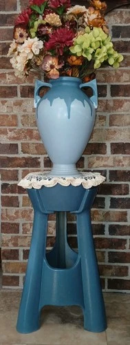 Roseville Decorated Matt Pedestal, Extremely HTF Vintage Arts & Crafts Pottery