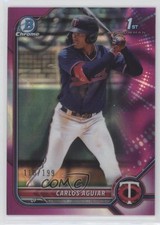 2022 Bowman Chrome Prospects Fuchsia Lava Refractor 110/199 Carlos Aguiar 0p45