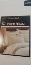 NIP 2 SmoothWeave Euro Tailored Shams 26X26 Ecru Beige Cottage Core