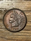 1900 Indian Head Penny Cent - AU / UNC Full Liberty Beauty With 4 Diamonds