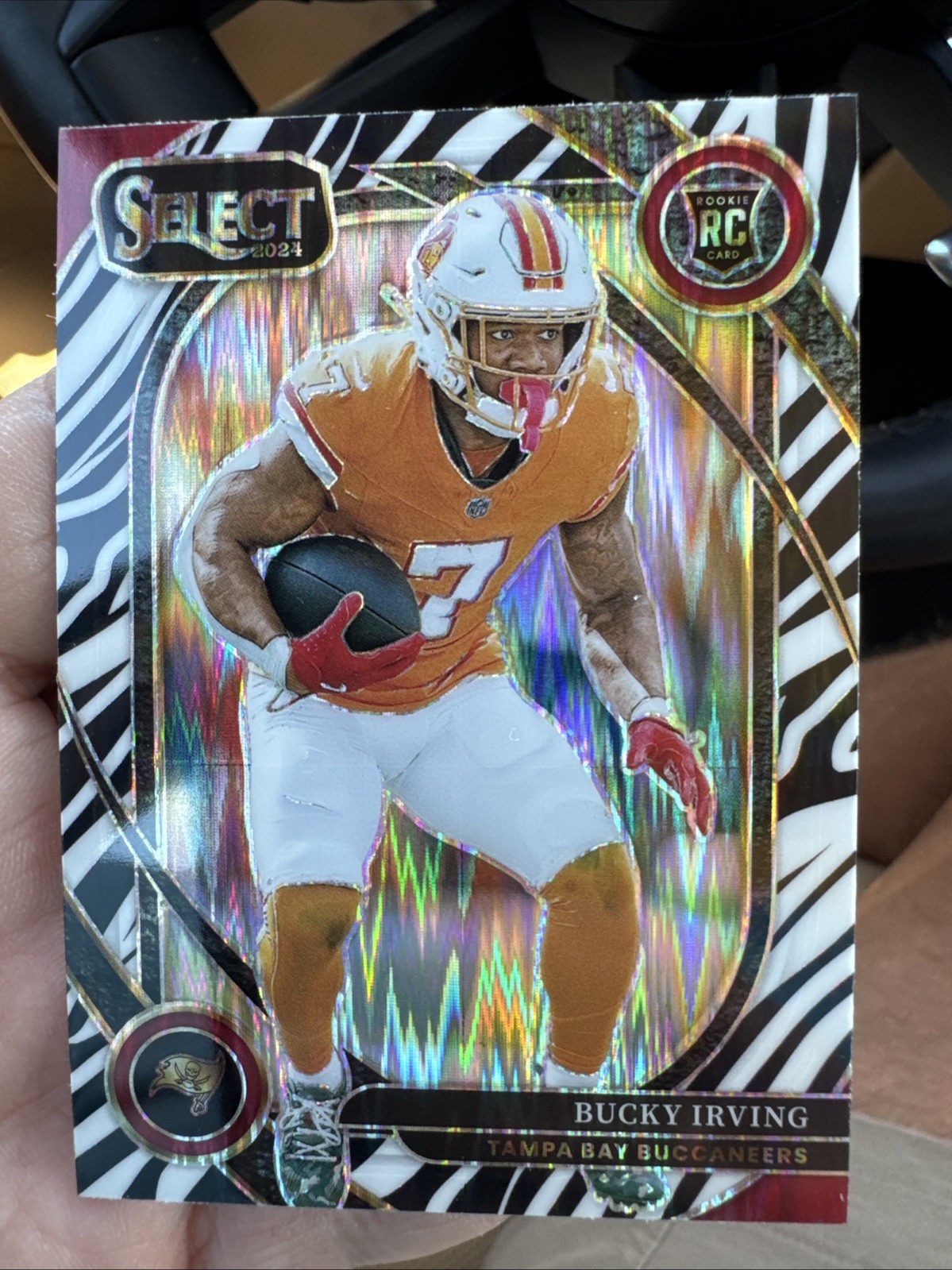 2024 Panini Select Bucky Irving #239 ZEBRA Shock Club Level Prizm SSP (RC)