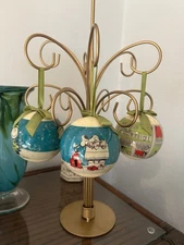 Vintage 3-D Peanuts Worldwide LLC Christmas Ornaments Snoopy Woodstock Lucy RARE