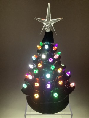 HOLIDAY PEAK Battery-Operated Vintage Ceramic Christmas Tree