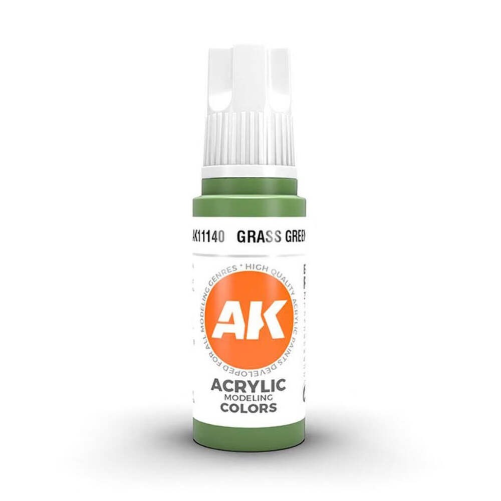 AK Interactive 11140 Grass Green 17ml 3rd Gen. Acrylic Model Paint - Image 4