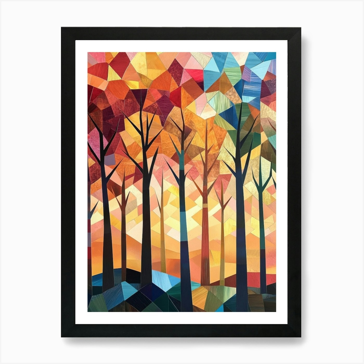 Abstract Tree Art Framed Canvas Print Wall Decor Poster