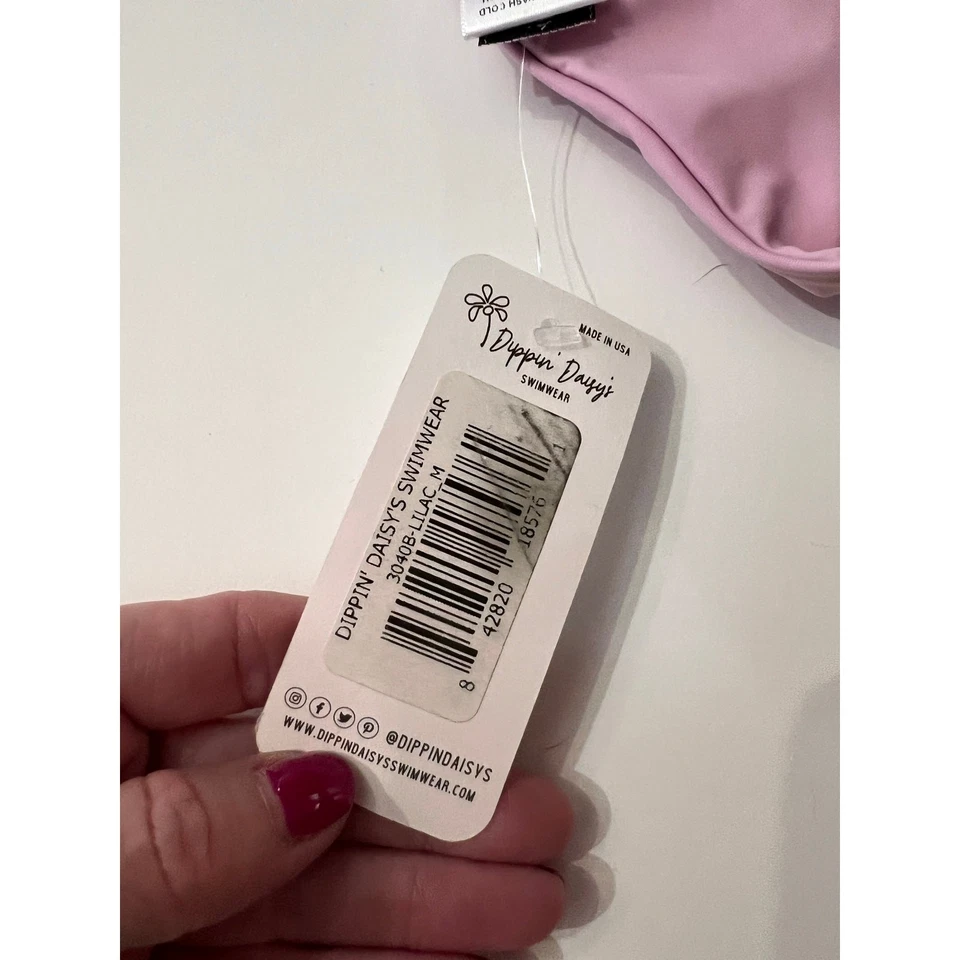 Dippin’ Daisy’s Lilac Charmer Slit Cut Out Low Rise Hipster Bikini Bottoms M NWT - Imagem 3 de 4