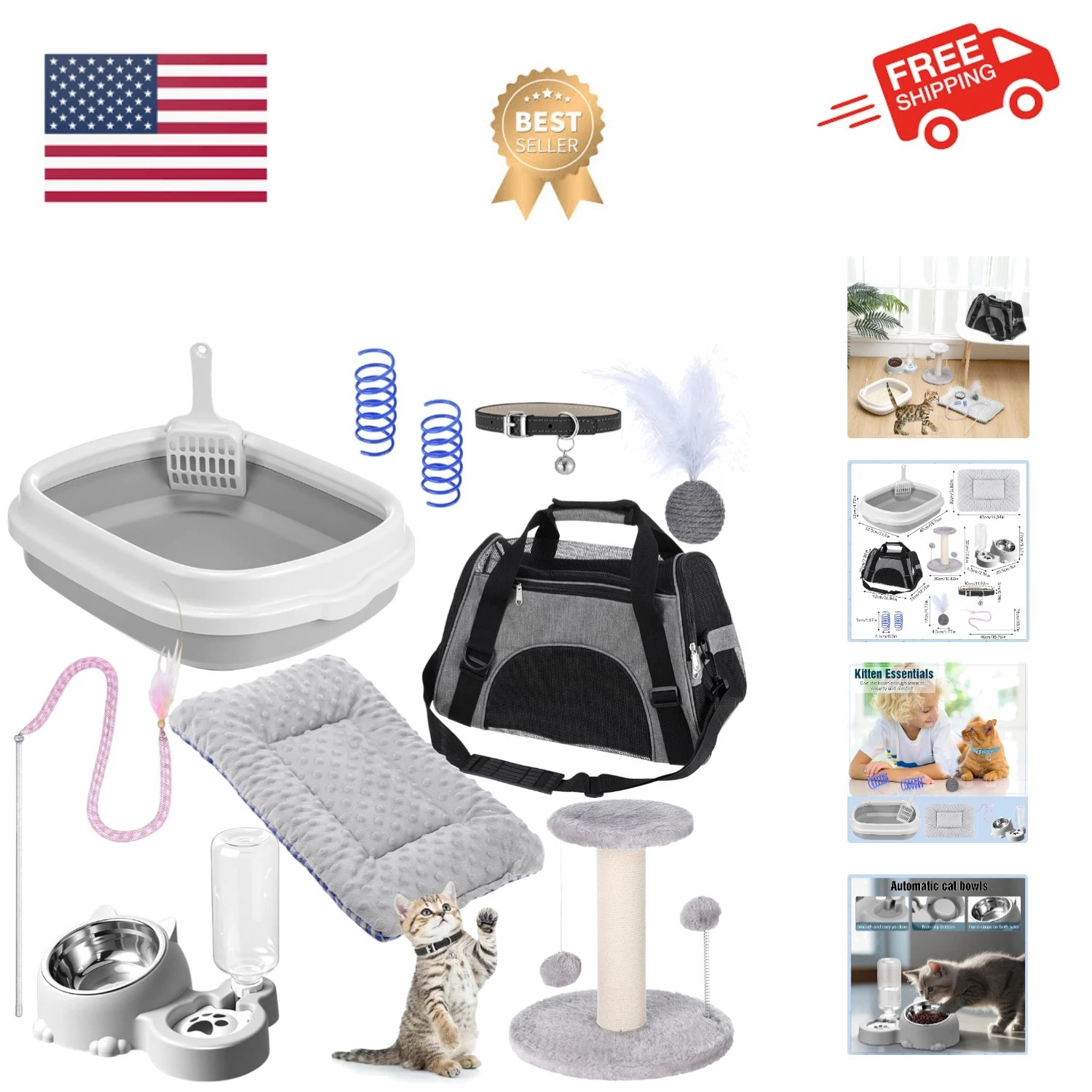 Kitten Starter Kit, 10 Pcs Cat Starter Kit for Indoor Cats Kitten Essentials ...
Opens in a new wind