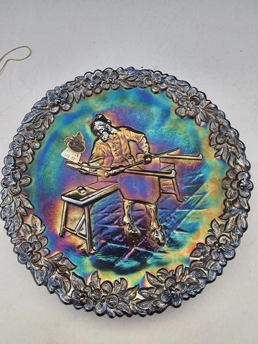 Fenton Art Glass Craftsman Plate In Amethyst Carnival 1970 Number 1 In Series