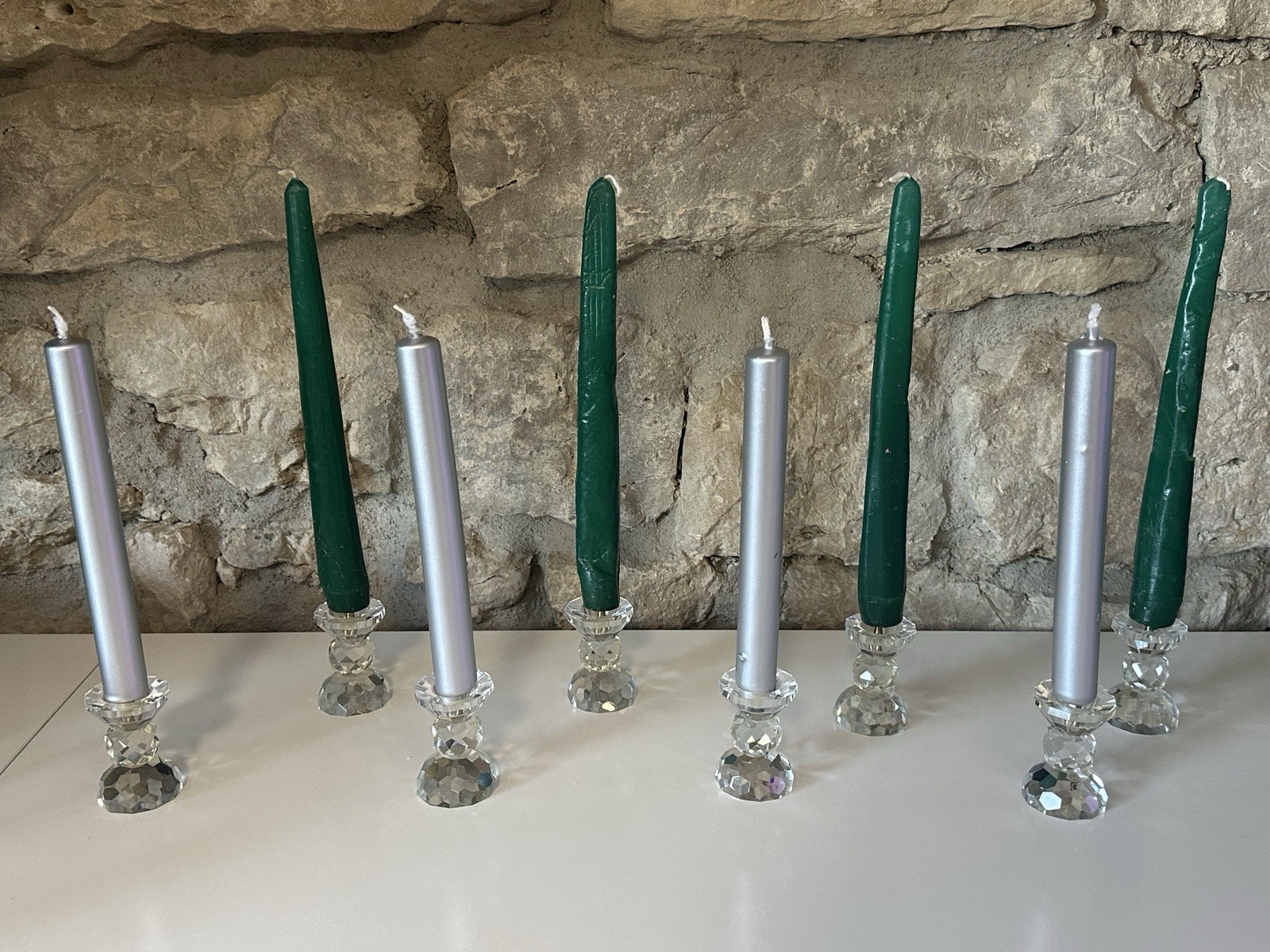 6 Kerzenständer 12,2 mm Kerzenhalter Kristall Glas hochzeit Deko Swarovski ￼￼