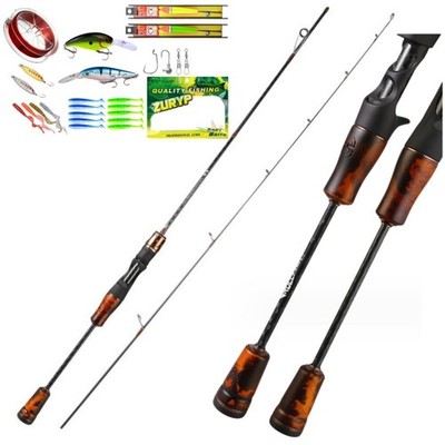 Fishing Rod Carbon Fiber Spinning Casting Poles Lure Rod 2 Sections Fast Actions