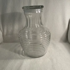 Anchor Hocking Clear Glass Beehive Water Juice Pitcher Carafe w/Lid