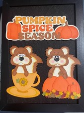 FALL Pumpkin Spice Season w Squirrels premade paper piecing scrapbook diecut 3D